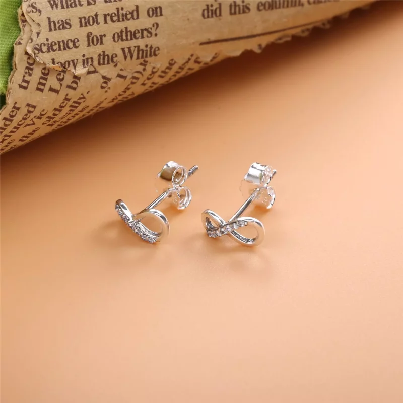(imagen para) Pendientes de botón PANDORA Sparkling Infinity - 298820C01 - Ver 3