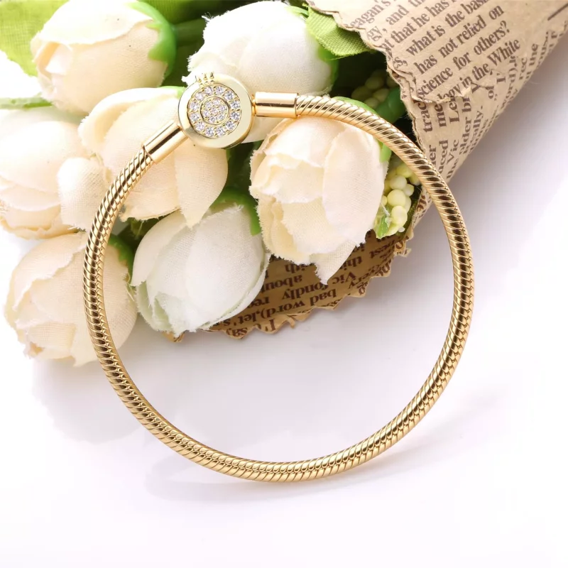 (imagen para) Pulsera de cadena de serpiente Pandora Moments Sparkling Crown O - 569046C01 - Ver 3