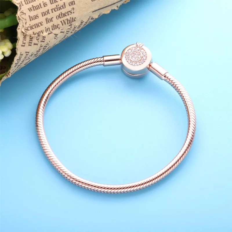 (imagen para) Pulsera de cadena de serpiente Pandora Moments Sparkling Crown O - 589046C01 - Ver 2