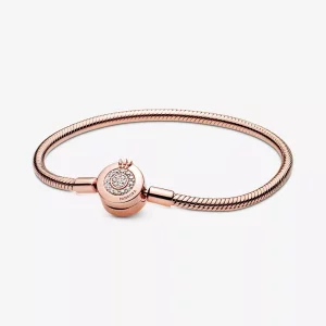 (imagen para) Pulsera de cadena de serpiente Pandora Moments Sparkling Crown O - 589046C01