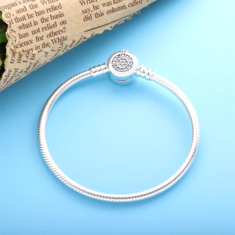 (imagen para) Pulsera de cadena de serpiente Pandora Moments Sparkling Crown O - 599046C01 - Ver 2