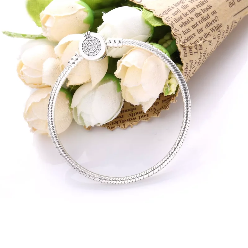 (imagen para) Pulsera de cadena de serpiente Pandora Moments Sparkling Crown O - 599046C01 - Ver 3