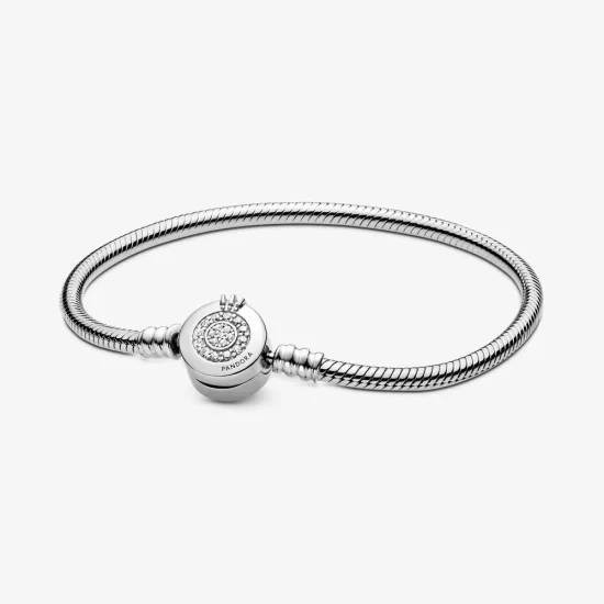 (imagen para) Pulsera de cadena de serpiente Pandora Moments Sparkling Crown O - 599046C01
