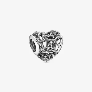(imagen para) Pulsera de PANDORA con colgante en forma de corazón abierto y estrellas adornadas - 798462C00