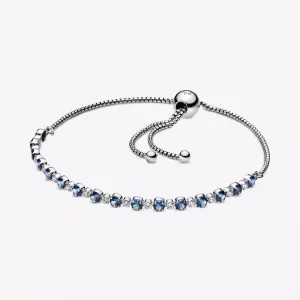 (imagen para) Pulsera deslizante PANDORA Blue and Clear Sparkle - 598517C01