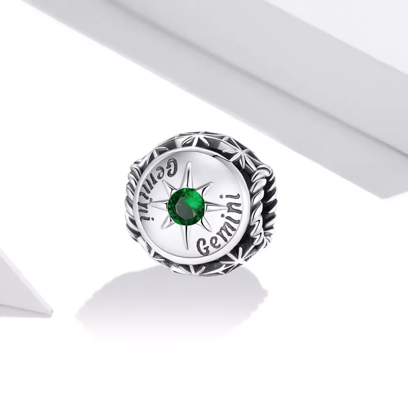 (imagen para) Charm de estilo Pandora con brillo para el signo Géminis - SCC1725-7 - Ver 2