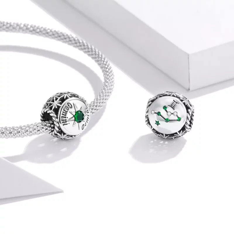 (imagen para) Charm de estilo Pandora con brillo para el signo Géminis - SCC1725-7 - Ver 3