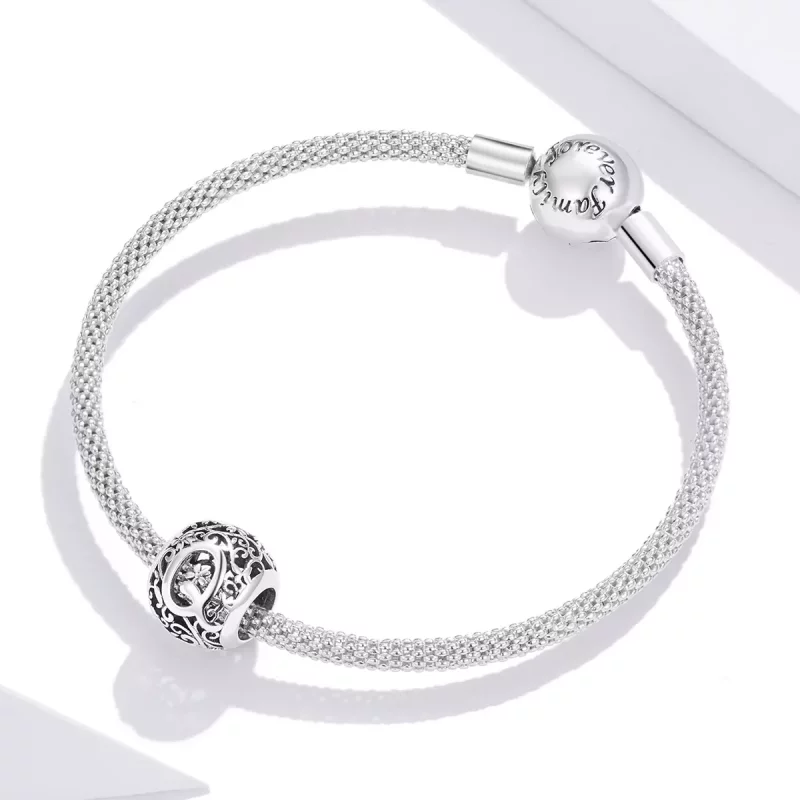 (imagen para) Charm de letra Q con flor de estilo Pandora - SCC1444-Q - Ver 3