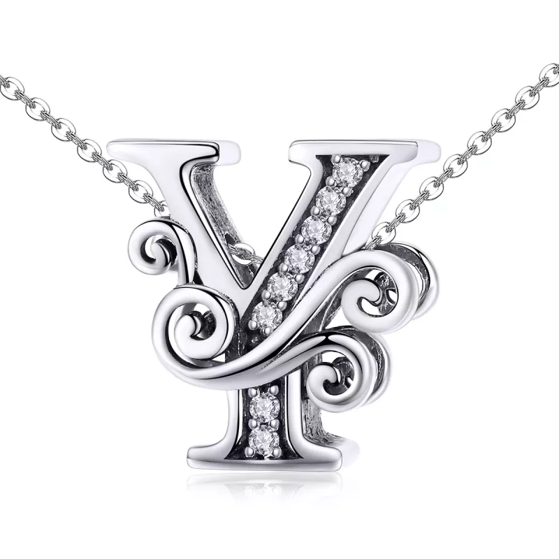 (imagen para) Charm de letra Y con brillantes pavé estilo Pandora - BSC030-Y - Ver 2