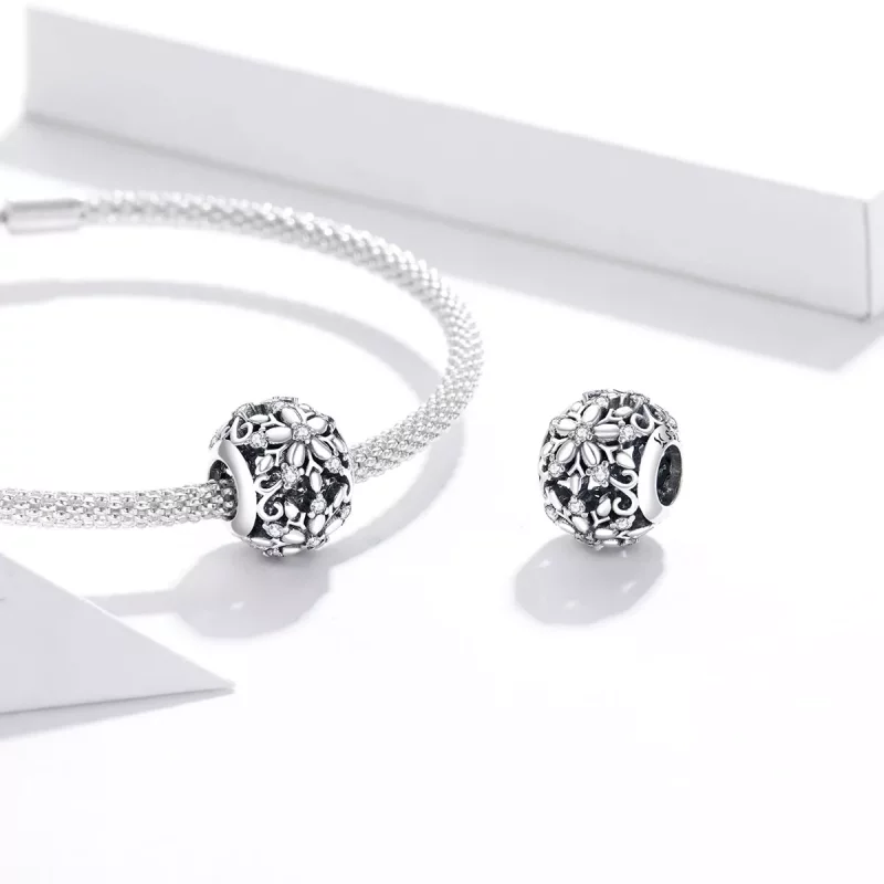 (imagen para) Charm estilo Pandora con motivos de copos de nieve calados - SCC1651 - Ver 4