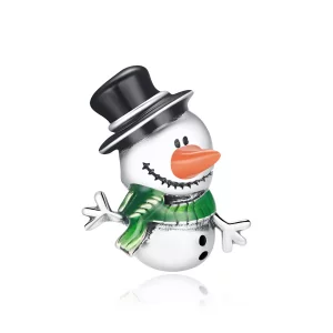 (imagen para) Charm estilo Pandora de un pequeño muñeco de nieve - SCC1665