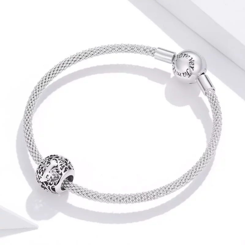 (imagen para) Charm Pandora estilo abierto con flor y letra I - SCC1444-I - Ver 3