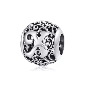 (imagen para) Charm Pandora estilo abierto de flor con letra X - SCC1444-X