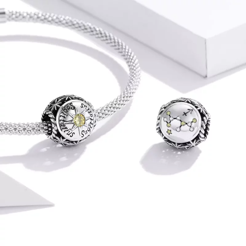 (imagen para) Charm tipo Pandora estilo Sagitario Brillante - SCC1725-9 - Ver 3