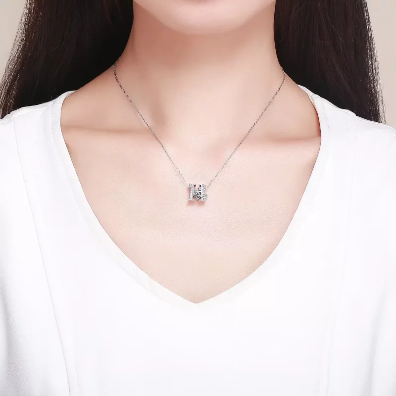 (imagen para) Encanto de letra H con brillantes estilo Pandora Style Sparkling Pavé Flower - B - Ver 5