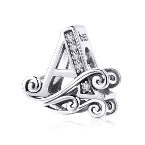 (imagen para) Pandora Estilo Brillante Pavé Flor Letra A Charm - BSC030-A