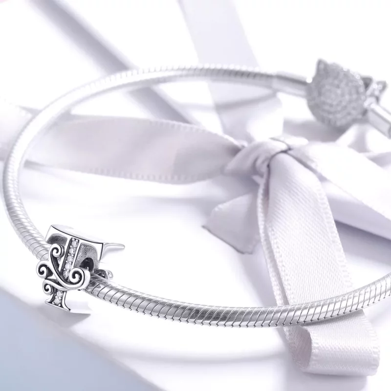 (imagen para) Pandora Estilo Encanto con Letra T de Flor Pavé Brillante - BSC030-T - Ver 3