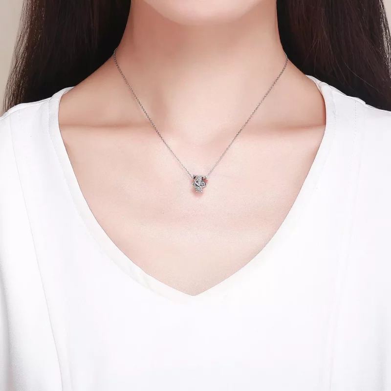(imagen para) Pandora Estilo Encanto con Letra T de Flor Pavé Brillante - BSC030-T - Ver 5