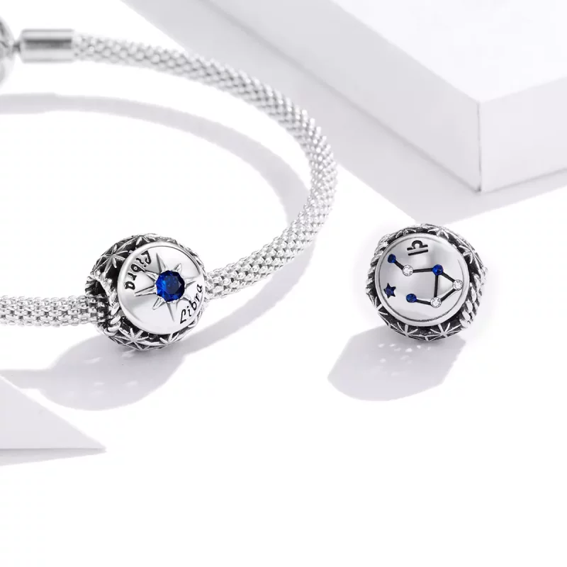 (imagen para) Pulsera estilo Pandora con encanto brillante de Libra - SCC1725-8 - Ver 3