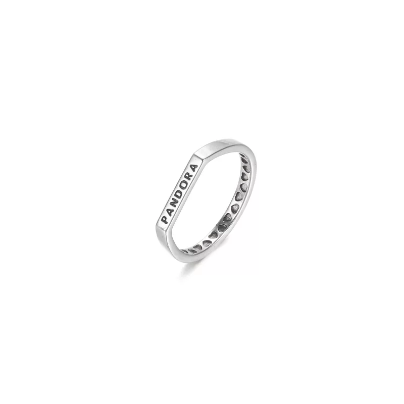 (imagen para) Anillo apilable PANDORA Logo Bar - 199048C00 - Ver 2