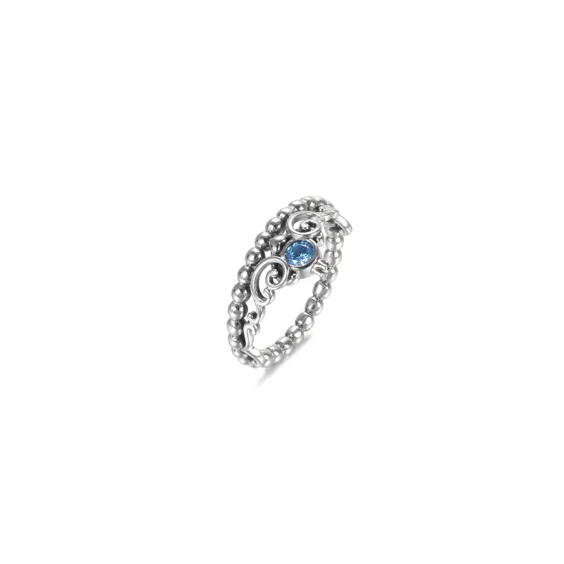 (imagen para) Anillo PANDORA Disney Cenicienta Tiara Azul - 199191C01 - Ver 2