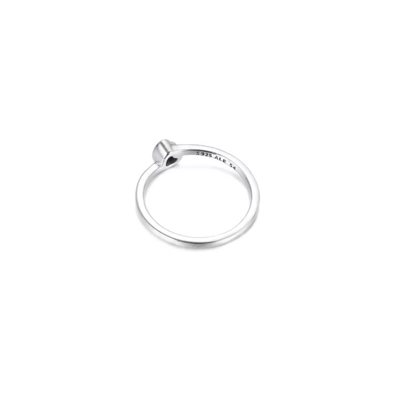 (imagen para) Anillo solitario de corazón inclinado transparente PANDORA - 199267C02 - Ver 4