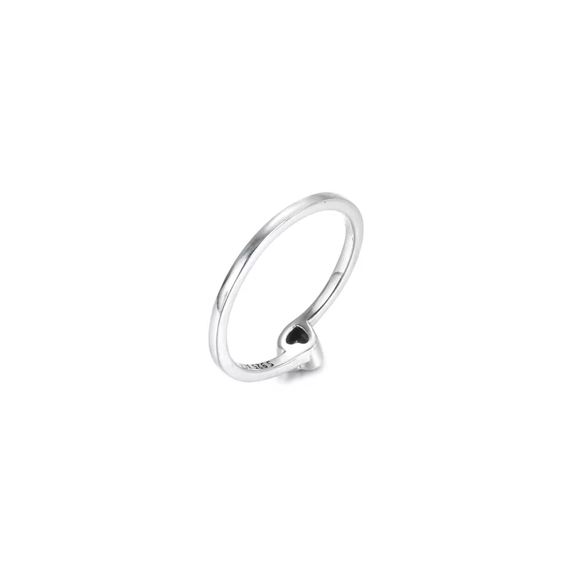 (imagen para) Anillo solitario de corazón inclinado transparente PANDORA - 199267C02 - Ver 5