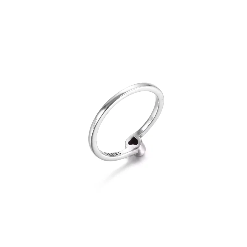 (imagen para) Anillo solitario PANDORA Corazón Inclinado Rojo - 199267C01 - Ver 5