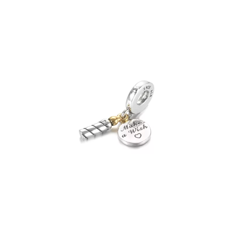 (imagen para) Charm colgante de vela de cumpleaños de dos tonos PANDORA - 799328C00 - Ver 2