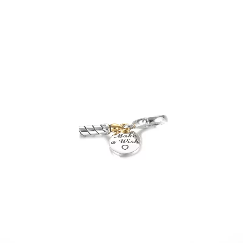 (imagen para) Charm colgante de vela de cumpleaños de dos tonos PANDORA - 799328C00 - Ver 4