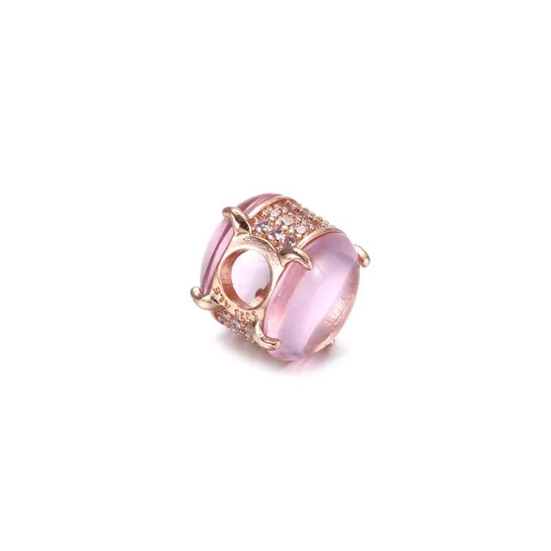 (imagen para) Charm de Cabujón Ovalado Rosa PANDORA - 789309C02 - Ver 4