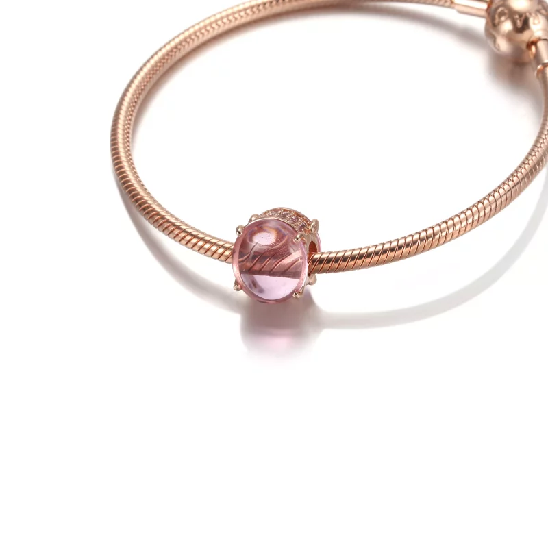 (imagen para) Charm de Cabujón Ovalado Rosa PANDORA - 789309C02 - Ver 5
