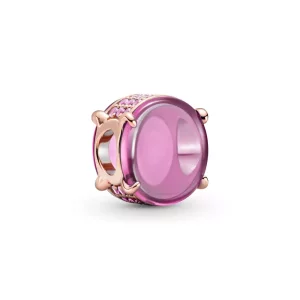 (imagen para) Charm de Cabujón Ovalado Rosa PANDORA - 789309C02