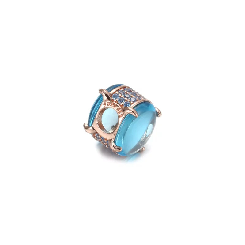 (imagen para) Charm PANDORA Azul con Cabujón Ovalado - 789309C01 - Ver 4