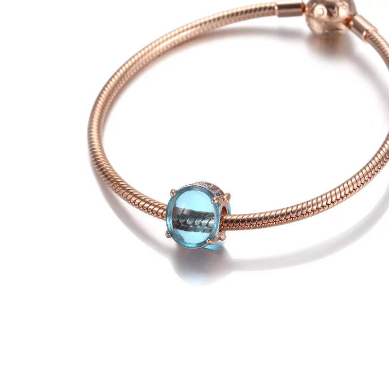 (imagen para) Charm PANDORA Azul con Cabujón Ovalado - 789309C01 - Ver 5