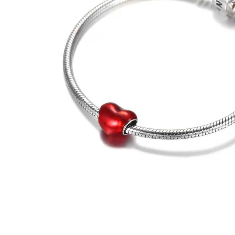 (imagen para) Charms de Corazón Rojo Metálico PANDORA - 799291C02 - Ver 5