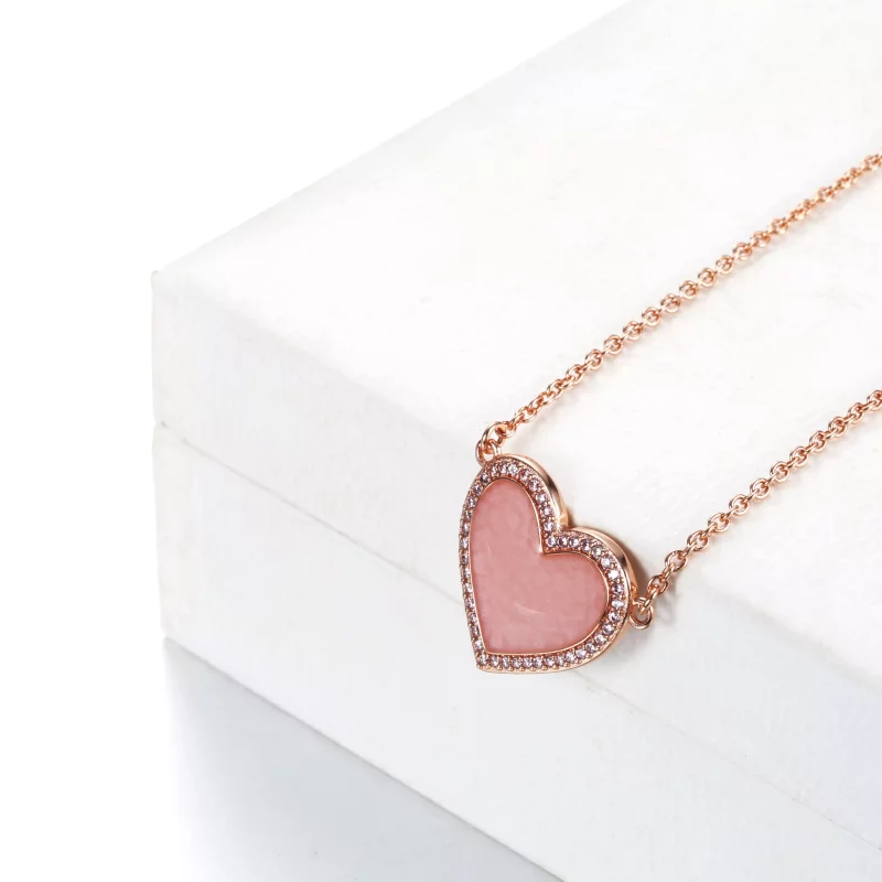 (imagen para) Collar Collier PANDORA Pink Swirl Heart - 389279C01 - Ver 3