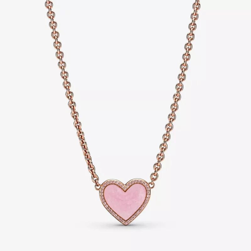 (imagen para) Collar Collier PANDORA Pink Swirl Heart - 389279C01
