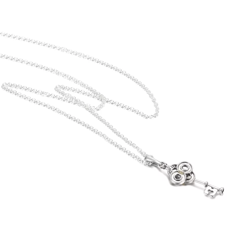 (imagen para) Collar PANDORA en dos tonos con llave y flor - 399339C01 - Ver 3