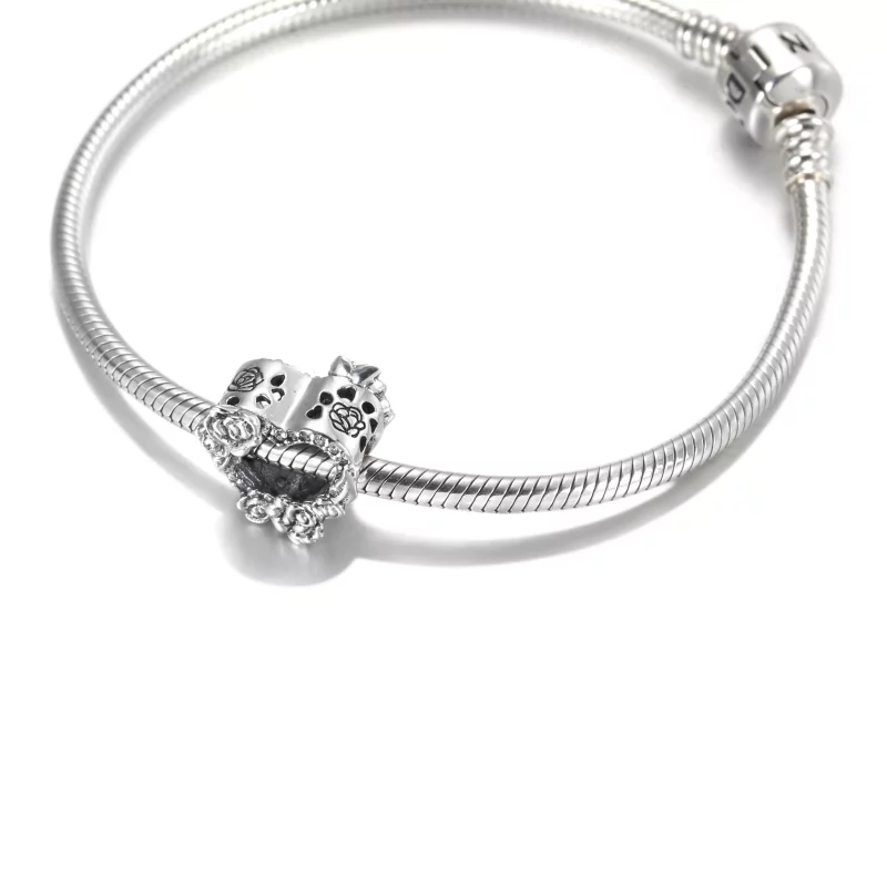 (imagen para) PANDORA Abalorio Corazón Abierto y Flores de Rosa - 799281C01 - Ver 6