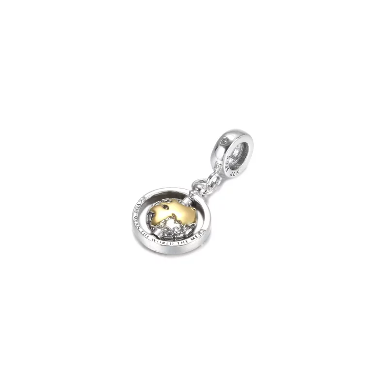 (imagen para) PANDORA Amuleto de Dije Giratorio Mundo - 799303C01 - Ver 2
