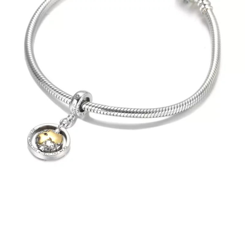 (imagen para) PANDORA Amuleto de Dije Giratorio Mundo - 799303C01 - Ver 5