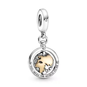 (imagen para) PANDORA Amuleto de Dije Giratorio Mundo - 799303C01