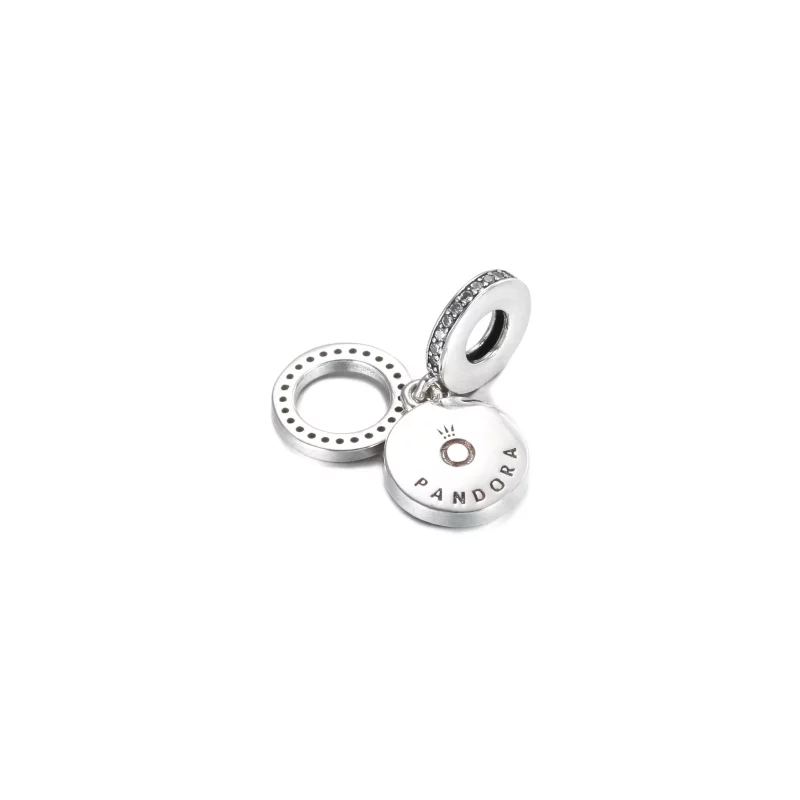 (imagen para) PANDORA Brillante Encanto de Doble Colgante de Disco Verde - 799186C02 - Ver 3