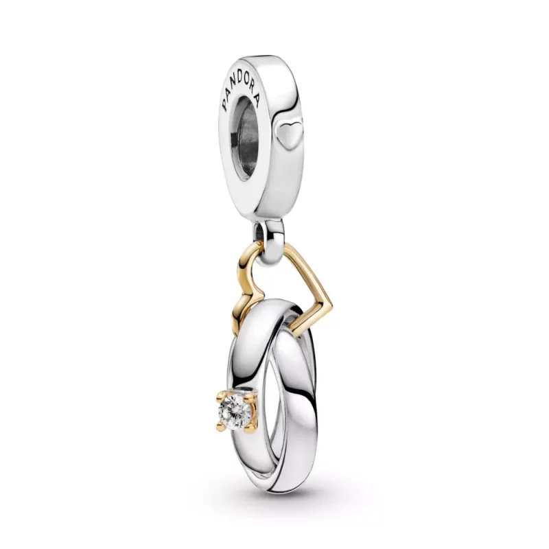 (imagen para) PANDORA Charm Colgante de Anillos de Boda Bicolor - 799319C01