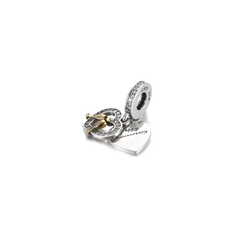 (imagen para) PANDORA Charm Colgante de Dos Tonos Feliz Aniversario - 799322C01 - Ver 2
