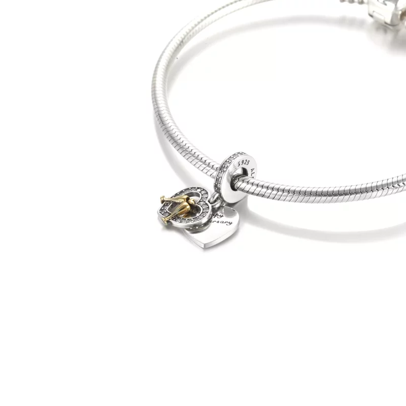 (imagen para) PANDORA Charm Colgante de Dos Tonos Feliz Aniversario - 799322C01 - Ver 5