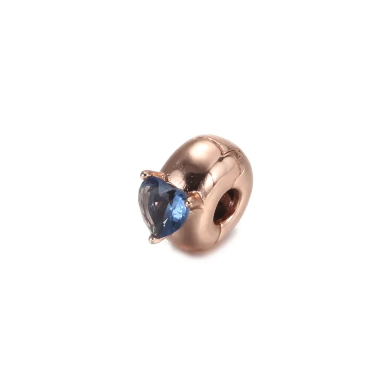(imagen para) PANDORA Clip Charm Solitario Corazón Azul - 789203C02 - Ver 3
