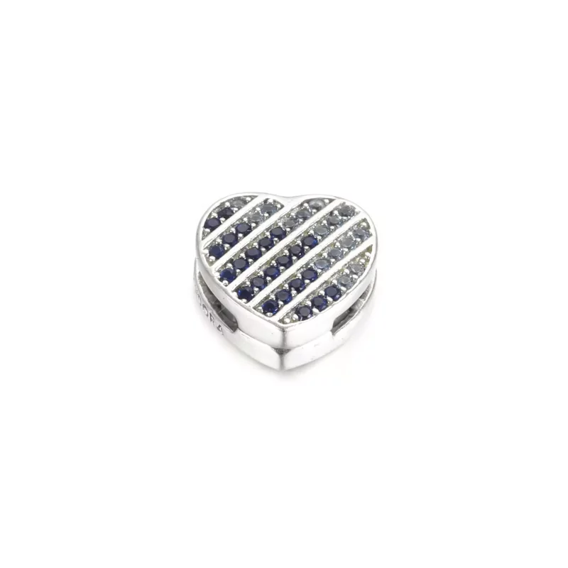 (imagen para) PANDORA Clip Encanto Corazón Pavé Azul - 799346C01 - Ver 5