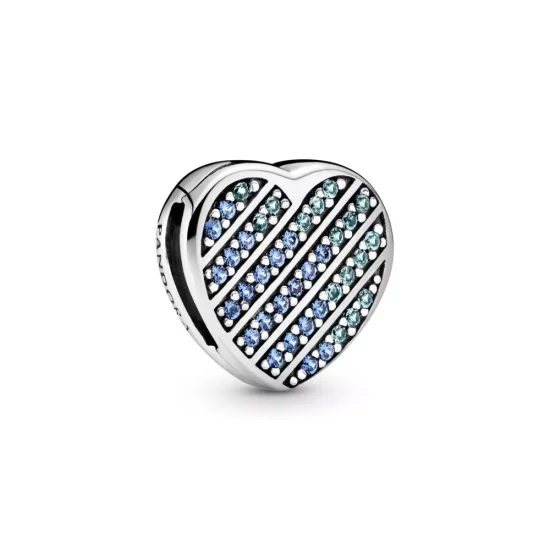 (imagen para) PANDORA Clip Encanto Corazón Pavé Azul - 799346C01